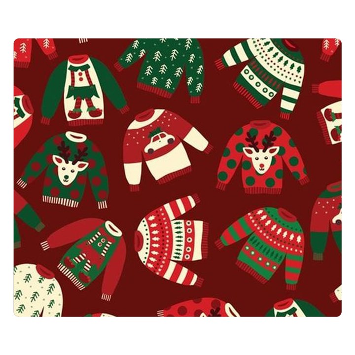 Ugly Sweater Wrapping Paper Two Sides Premium Plush Fleece Blanket (Small)