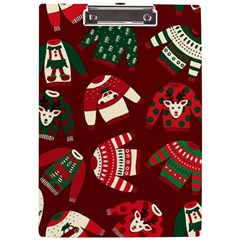 Ugly Sweater Wrapping Paper A4 Acrylic Clipboard