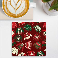 Ugly Sweater Wrapping Paper Uv Print Square Tile Coaster 