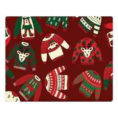 Ugly Sweater Wrapping Paper Premium Plush Fleece Blanket (large)