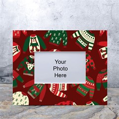 Ugly Sweater Wrapping Paper White Tabletop Photo Frame 4 x6  by artworkshop