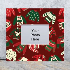 Ugly Sweater Wrapping Paper White Wall Photo Frame 5  X 7 