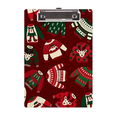 Ugly Sweater Wrapping Paper A5 Acrylic Clipboard