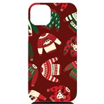 Ugly Sweater Wrapping Paper iPhone 14 Plus Black UV Print Case Front