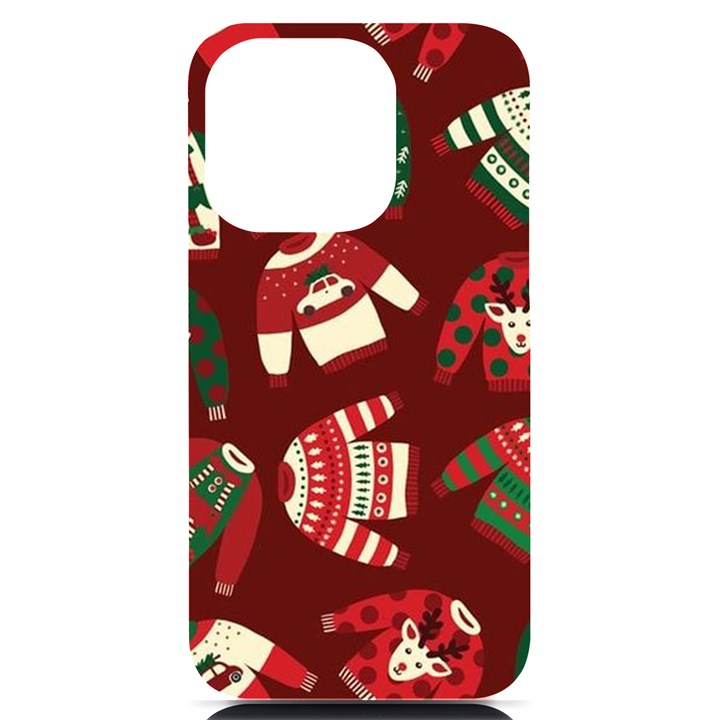 Ugly Sweater Wrapping Paper iPhone 14 Pro Black UV Print Case