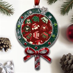 Ugly Sweater Wrapping Paper Metal X mas Lollipop With Crystal Ornament