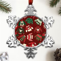 Ugly Sweater Wrapping Paper Metal Small Snowflake Ornament