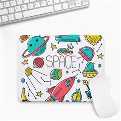 Space Cosmos Seamless Pattern Seamless Pattern Doodle Style Small Mousepad by Hannah976