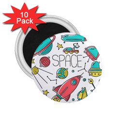 Space Cosmos Seamless Pattern Seamless Pattern Doodle Style 2 25  Magnets (10 Pack)  by Hannah976