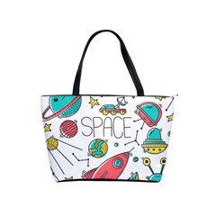 Space Cosmos Seamless Pattern Seamless Pattern Doodle Style Classic Shoulder Handbag by Hannah976