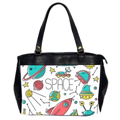 Space Cosmos Seamless Pattern Seamless Pattern Doodle Style Oversize Office Handbag (2 Sides) by Hannah976