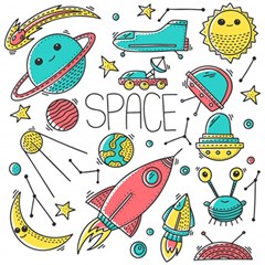 Space Cosmos Seamless Pattern Seamless Pattern Doodle Style Play Mat (square) by Hannah976