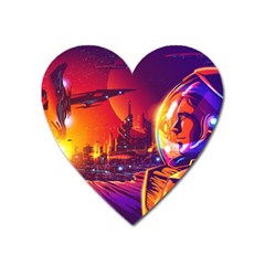 Far Future Human Colonization Heart Magnet by Hannah976