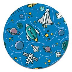 About Space Seamless Pattern Magnet 5  (round) by Hannah976