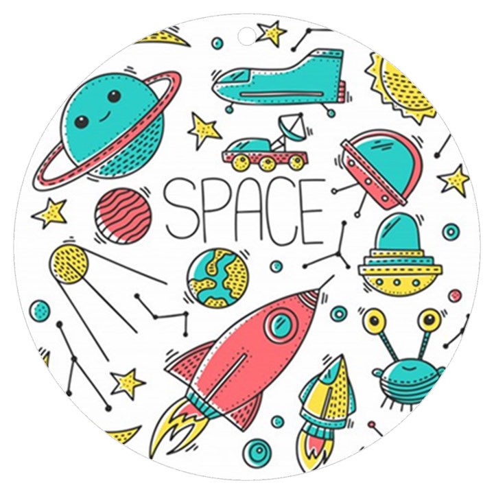 Space Cosmos Seamless Pattern Seamless Pattern Doodle Style UV Print Acrylic Ornament Round