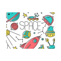 Space Cosmos Seamless Pattern Seamless Pattern Doodle Style Premium Plush Fleece Blanket (mini) by Hannah976