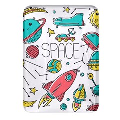 Space Cosmos Seamless Pattern Seamless Pattern Doodle Style Rectangular Glass Fridge Magnet (4 Pack) by Hannah976