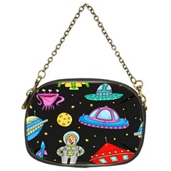 Seamless Pattern With Space Objects Ufo Rockets Aliens Hand Drawn Elements Space Chain Purse (one Side) by Hannah976