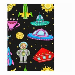 Seamless Pattern With Space Objects Ufo Rockets Aliens Hand Drawn Elements Space Small Garden Flag (two Sides) by Hannah976