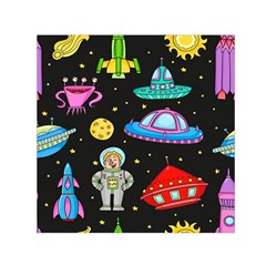 Seamless Pattern With Space Objects Ufo Rockets Aliens Hand Drawn Elements Space Square Satin Scarf (30  X 30 ) by Hannah976