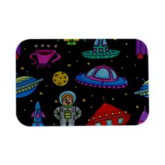 Seamless Pattern With Space Objects Ufo Rockets Aliens Hand Drawn Elements Space Open Lid Metal Box (silver)   by Hannah976