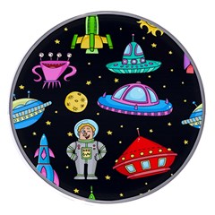 Seamless Pattern With Space Objects Ufo Rockets Aliens Hand Drawn Elements Space Wireless Fast Charger(white)