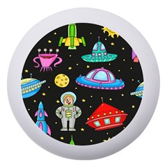 Seamless Pattern With Space Objects Ufo Rockets Aliens Hand Drawn Elements Space Dento Box With Mirror by Hannah976