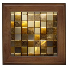 Golden Mosaic Tiles  Framed Tile by essentialimage