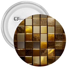 Golden Mosaic Tiles  3  Buttons by essentialimage