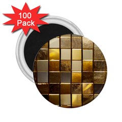 Golden Mosaic Tiles  2 25  Magnets (100 Pack)  by essentialimage