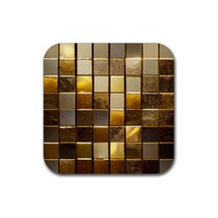 Golden Mosaic Tiles  Rubber Coaster (square) by essentialimage