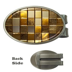 Golden Mosaic Tiles  Money Clips (oval)  by essentialimage