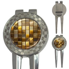 Golden Mosaic Tiles  3-in-1 Golf Divots by essentialimage