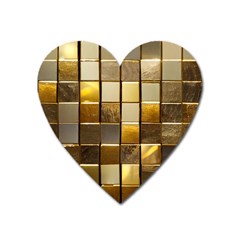 Golden Mosaic Tiles  Heart Magnet by essentialimage