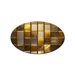 Golden Mosaic Tiles  Sticker Oval (10 Pack) by essentialimage