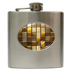 Golden Mosaic Tiles  Hip Flask (6 Oz) by essentialimage