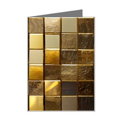 Golden Mosaic Tiles  Mini Greeting Card by essentialimage