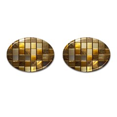 Golden Mosaic Tiles  Cufflinks (oval) by essentialimage