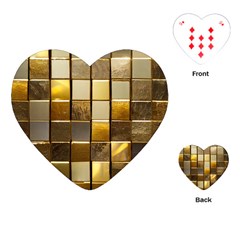 Golden Mosaic Tiles  Playing Cards Single Design (heart) by essentialimage