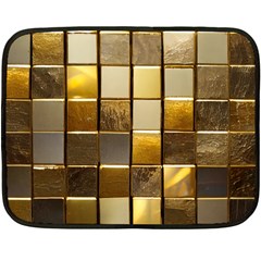 Golden Mosaic Tiles  Two Sides Fleece Blanket (mini) by essentialimage