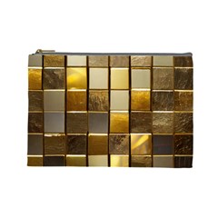 Golden Mosaic Tiles  Cosmetic Bag (large) by essentialimage