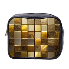 Golden Mosaic Tiles  Mini Toiletries Bag (two Sides) by essentialimage