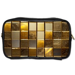 Golden Mosaic Tiles  Toiletries Bag (two Sides) by essentialimage