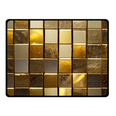 Golden Mosaic Tiles  Fleece Blanket (small) by essentialimage