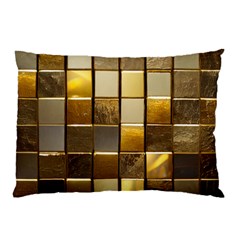 Golden Mosaic Tiles  Pillow Case (two Sides) by essentialimage