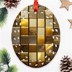 Golden Mosaic Tiles  Ornament (oval Filigree)