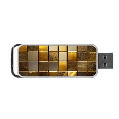 Golden Mosaic Tiles  Portable Usb Flash (one Side) by essentialimage