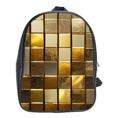 Golden Mosaic Tiles  School Bag (xl) by essentialimage