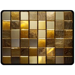 Golden Mosaic Tiles  Two Sides Fleece Blanket (large) by essentialimage