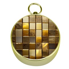 Golden Mosaic Tiles  Gold Compasses by essentialimage